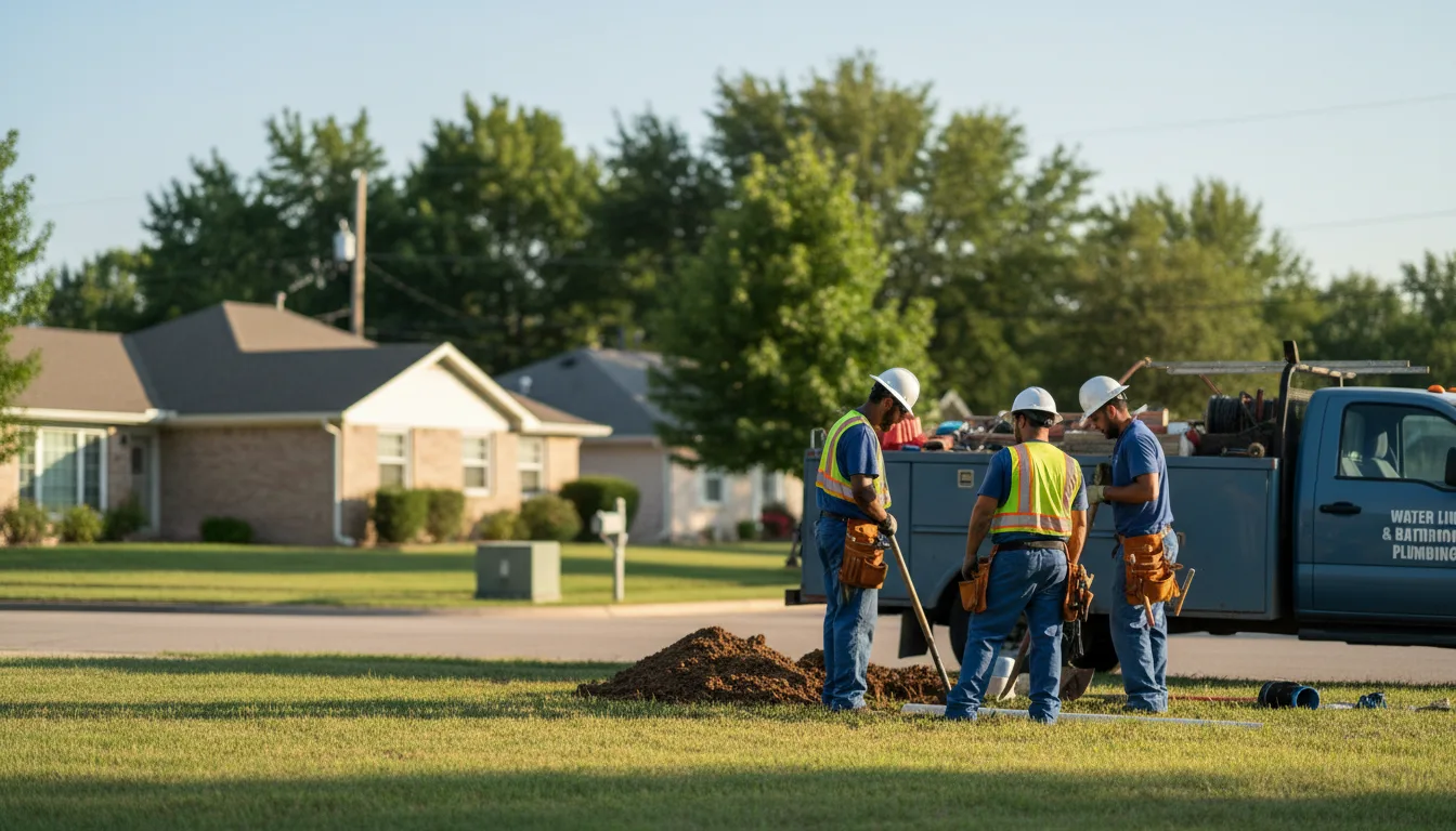 Residential water line and bathroom plumbing service in West Lafayette, OH
